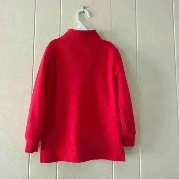 Carters Boys Quarter Zip  Fleece Pullover Red  Christmas 4T Fox Accent - Picture 3 of 7